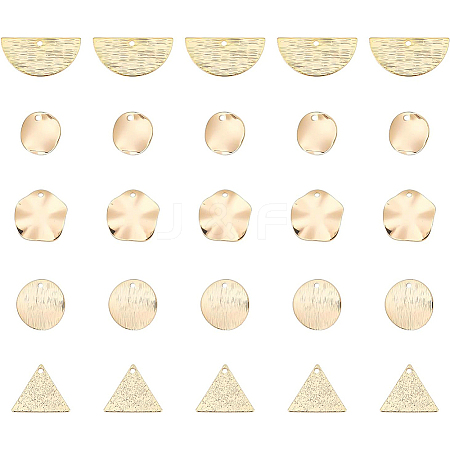40Pcs 5 Style Brass Pendants KK-BC0002-10G-1