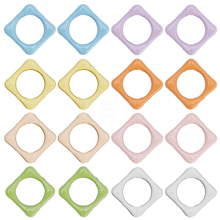 32Pcs 8 Colors Baking Paint Alloy Bead Frame FIND-SP0004-50B-1