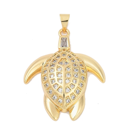 Brass Micro Pave Cubic Zirconia Pendants KK-A241-09G-1
