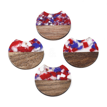 Resin & Walnut Wood Pendants RESI-T009-02-1