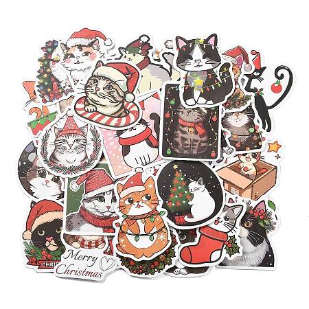 50Pcs Christmas PVC Adhesive Waterproof Stickers Self-Adhesive Stickers DIY-K078-10-1