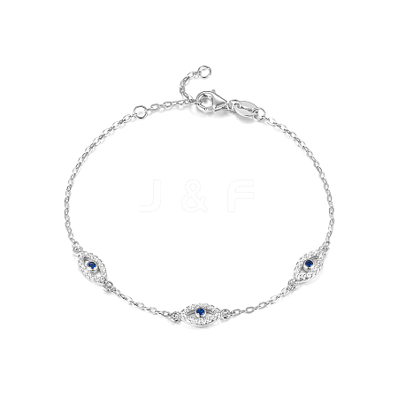 S925 Silver Devil Eye Bracelet with Full Diamond Eyes Series AK1290-12-1