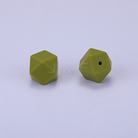 Hexagonal Silicone Focal Beads SI-JX0020A-19-1