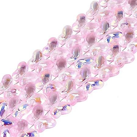 Baking Paint Electroplate Transparent Glass Beads Strands EGLA-Q136-03A-09-1