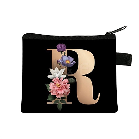 Initial Letter with Flower Cosmetic Bag PW-WG1F7F6-15-1