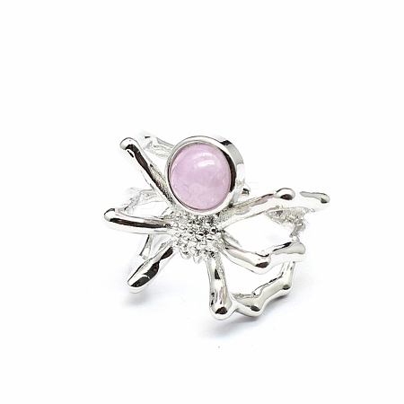 Spider Natural Kunzite Cuff Rings PW-WG6192B-03-1