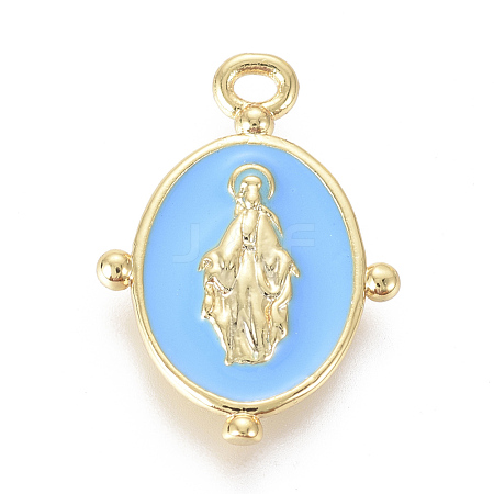 Golden Plated Brass Enamel Pendants KK-F807-01D-G-1