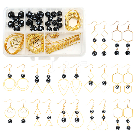 SUNNYCLUE DIY Geometry Style Earring Making Kits DIY-SC0013-24G-1