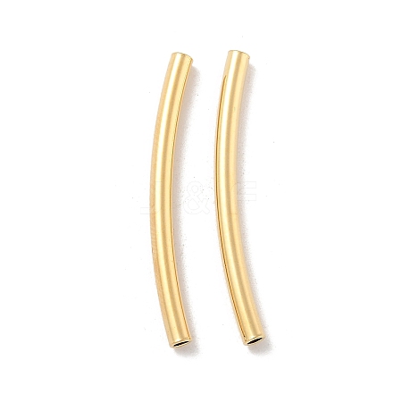 Brass Curved Tube Beads KK-H503-04G-01-1