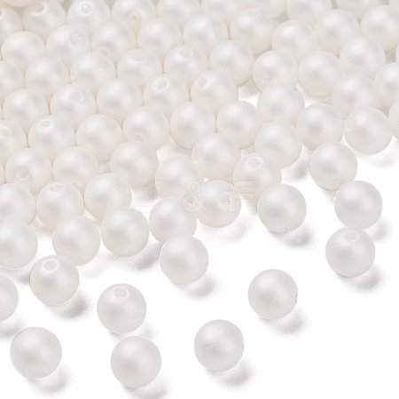 Frosted Plastic Imitation Pearl Beads KY-F022-6mm-01-1