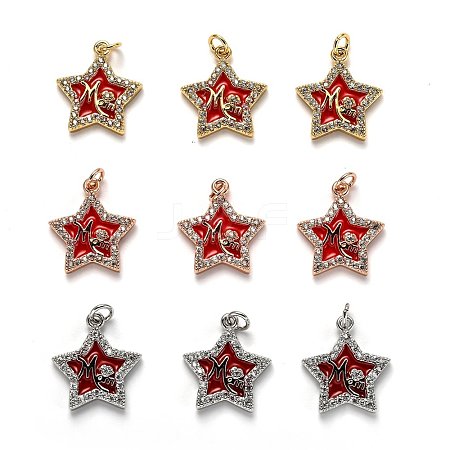 Brass Clear Cubic Zirconia Pendants KK-B028-05-A-1