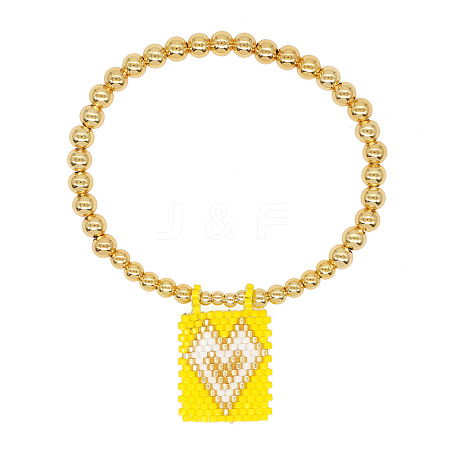 Bohemian Glass Seed Bead Charm Bracelets IW8477-6-1