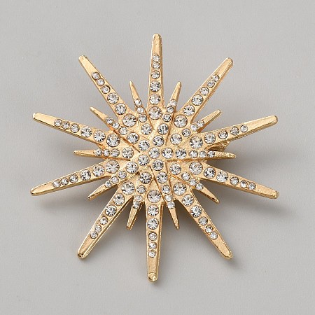 Alloy Rhinestone Lapel Pins for Clothes JEWB-WH0056-005G-1