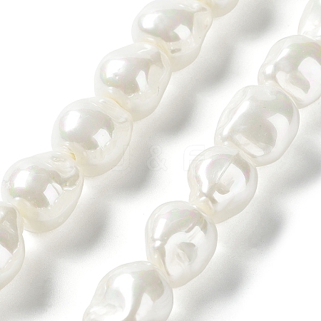 Electroplated Glass Imitation Pearl Beads Strands BSHE-G035-01B-05-1-1