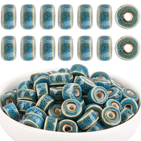 64Pcs Handmade Porcelain Beads PORC-PA0001-28B-1