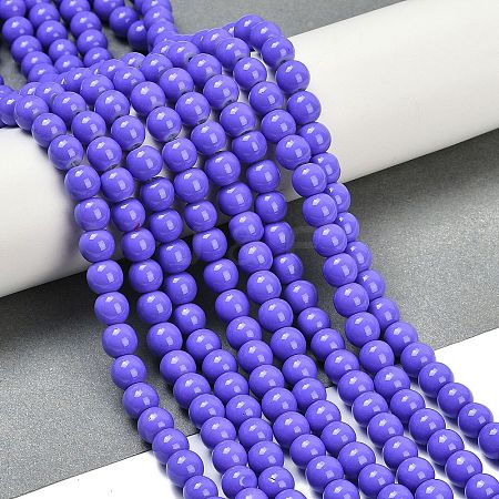 Painted Glass Bead Strands DGLA-S071-8mm-B41-1