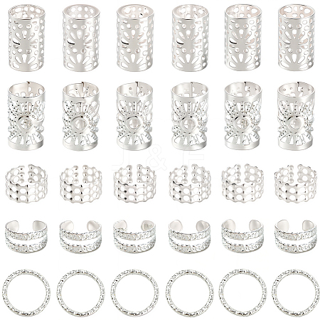 200Pcs 5 Styles Iron Hair Coil Cuffs AJEW-SC0003-88-1