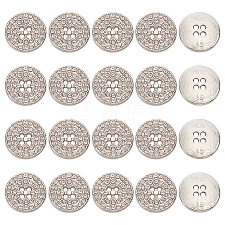 20Pcs Alloy with Rhinestone Buttons BUTT-MA0001-05-1