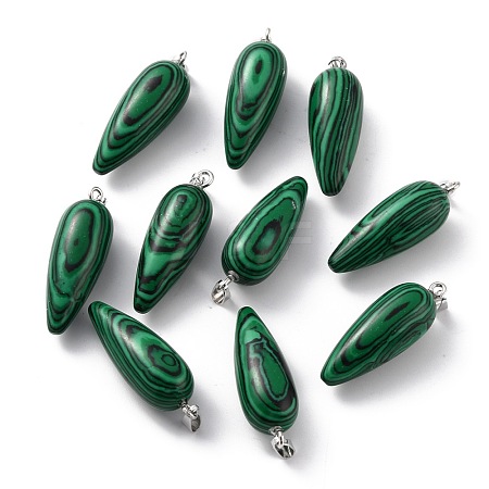 Synthetic Malachite Pointed Pendants G-F705-01W-P-1