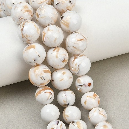 Synthetic Turquoise and Sea Shell Assembled Graduated Beads Strands GG-CBA2AE1-A07-A-1