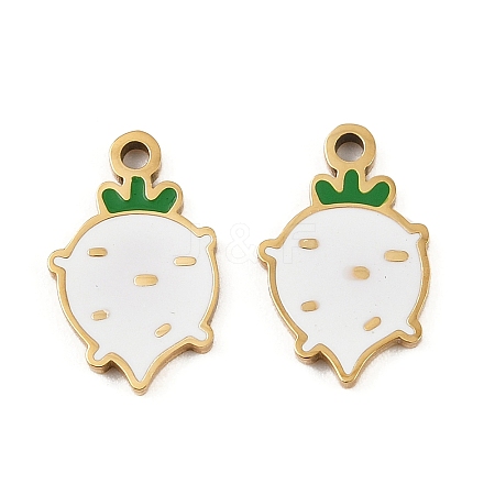Vegetables 304 Stainless Steel Enamel Charms STAS-C137-02D-G-1