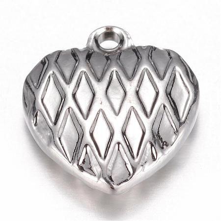 Non-Tarnish 201 Stainless Steel Textured Charms STAS-G073-46P-1