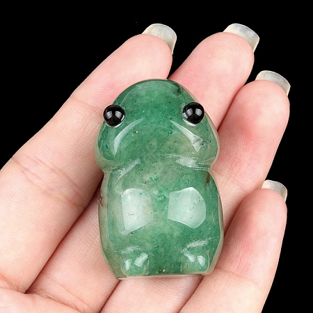 Natural Green Aventurine Carved Frog with Eye Figurines PW-WG73755-05-1