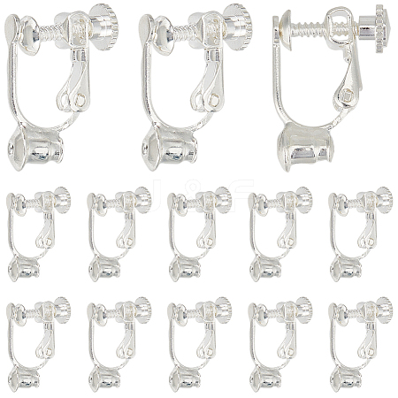 20Pcs Brass Screw Clip-on Earring Converters Findings KK-SC0004-79-1