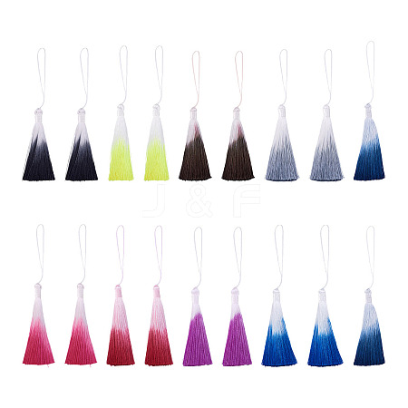 27Pcs 9 Colors Polyester Tassel Big Pendants FIND-SW0001-14-1