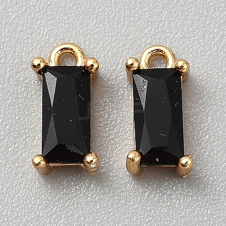 Golden Plated Brass Cubic Zirconia Charms LS-ZIRC-WH0015-01G-11-1