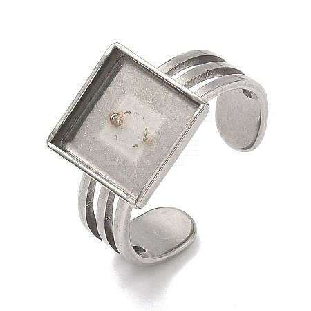 304 Stainless Steel Cuff Ring Findings STAS-B126-12C-P-1