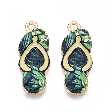 Alloy Enamel Pendants ENAM-T022-39KCG-04-1