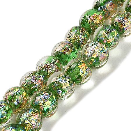 Handmade Dichroic Foil Glass Beads Strands DICH-U001-02B-1