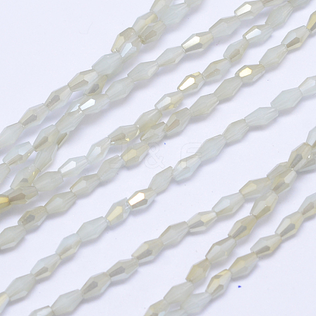Faceted Bicone Electroplate Glass Beads EGLA-L004B-D04-1