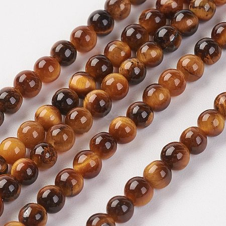 Natural Tiger Eye Bead Strand X-G-G680-48-1