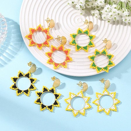 Brass Dangle Stud Earrings for Women EJEW-MZ00758-1