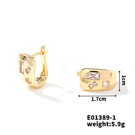 Copper & Zircon Hoop Earrings With Vintage French style and Fashionable Versatility KR9282-1-1