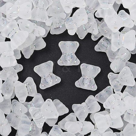 Frosted Transparent Acrylic Beads OACR-P029-20B-05-1