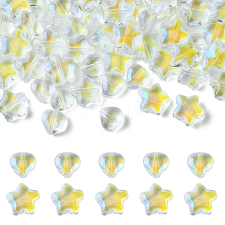 80Pcs 2 Styles Transparent Glass Beads GLAA-YW0003-68-1