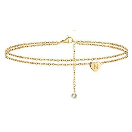 Heart Brass with Crystal Rhinestone Anklets FS-WGC43DA-05-1