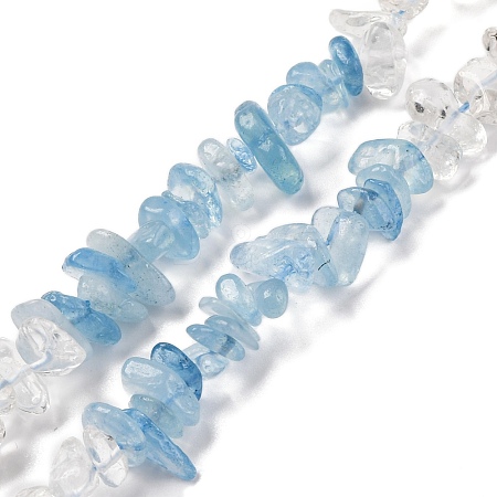 Natural Quartz Crystal & Aquamarine Beads Strands G-L610-A05-01-1