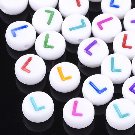 Initial Acrylic Beads OACR-E001-20L-1