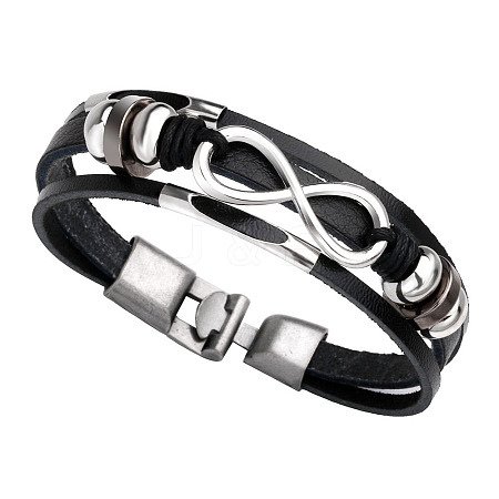 Imitation Leather Multi-strand Bracelets for Men WGBDC80-04-1