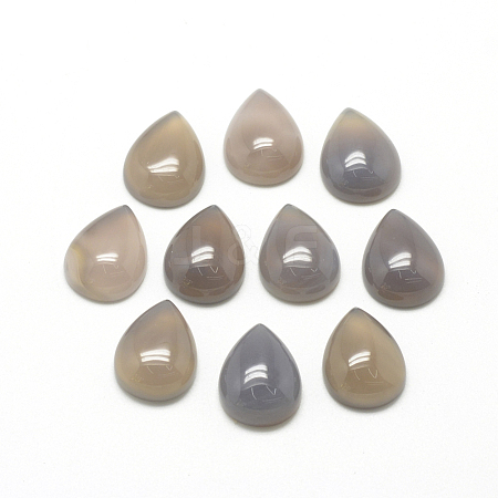 Natural Grey Agate Cabochons G-R417-10x14-09-1