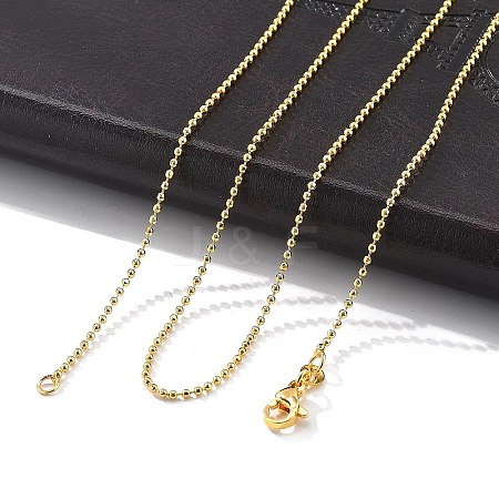 1.5mm Rack Plating Brass Ball Chain Necklaces for Women Men MAK-L044-62G-1