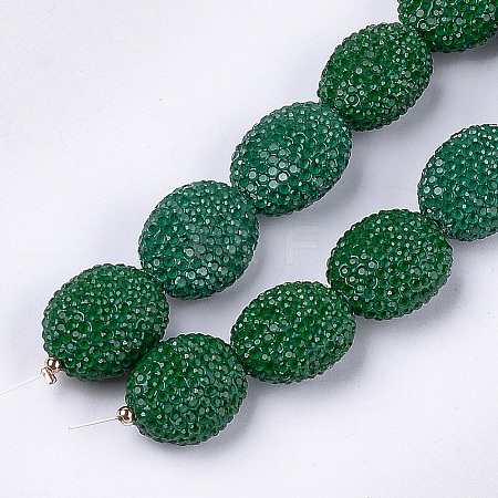 Handmade Polymer Clay Rhinestone Beads RB-S058-01A-1