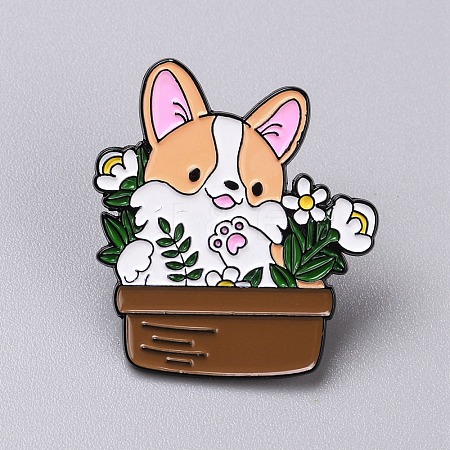 Potted Plant Enamel Pins JEWB-CJC0010-004A-1