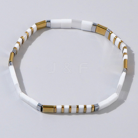 Bohemian Style Glass Seed Beaded Stretch Bracelets for Women Men ZJ1483-12-1
