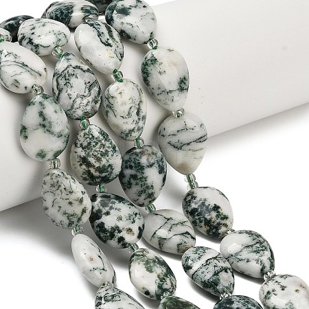 Natural Tree Agate Beads Strands G-NH0068-01-1