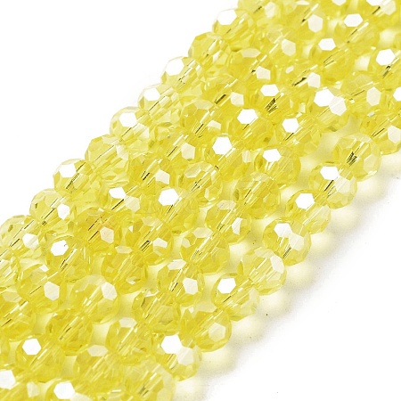 Electroplate Transparent Glass Beads Strands EGLA-A035-T6mm-A03-1